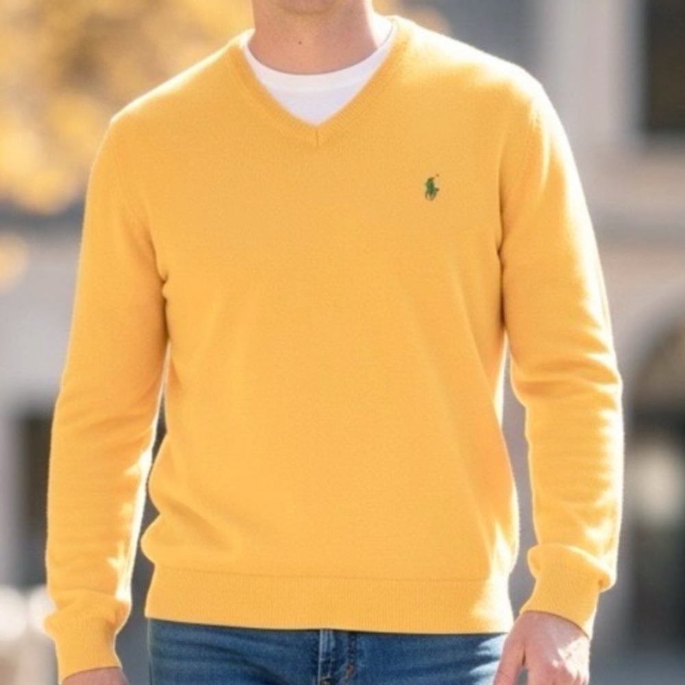 Polo Ralph Lauren Vintage Pima Cotton V-Neck Sweater